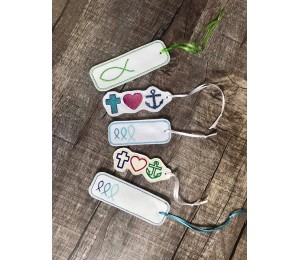 Stickserie ITH - Christliche Motive Lesezeichen Anhänger Fisch